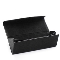 Étui à lunettes de soleil pliable triangulaire en cuir PU personnalisé, pochette souple pour lunettes avec logo personnalisé, housse pliable pour lunettes de soleil