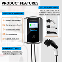 Station de recharge pour véhicules électriques Deedian SMART EV CHARGER STATION 11kW 32A TYPE1 GBT WI FI APP CONTRÔLE À DISTANCE PAR APPLICATION CÂBLE DE 5M LED COURANT RÉGLABLE NOUVEAU DOMESTIQUE EXTÉRIEUR