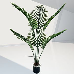 Plantas verdes artificiales, <span class=keywords><strong>arecas</strong></span> para decoración del hogar y paisajismo, adornos decorativos biomiméticos de pie para interiores de hoteles. - Product Image 3