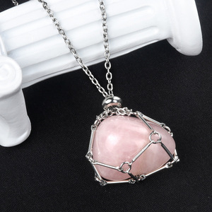 Crystal Necklace Amethyst Rose Quartz <strong>Red</strong> <strong>Jade</strong> Healing Stones 7 Chakra Tumble <strong>Stone</strong> Net Necklace - Product Image 6