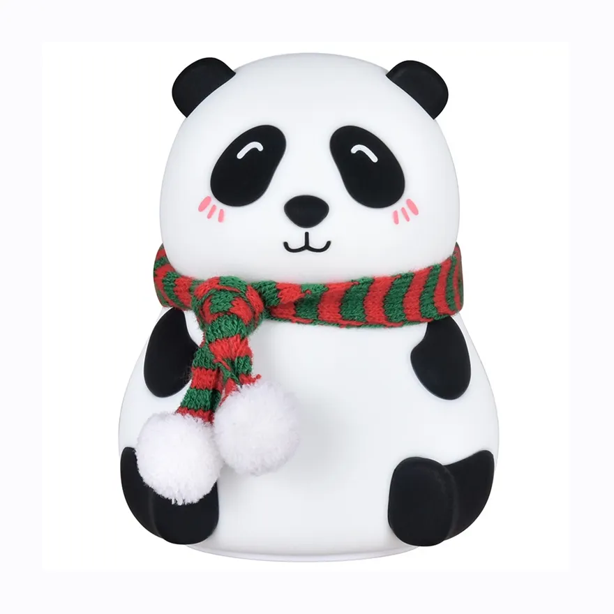 New LED Panda Night Light Silicone Children's Nursery for Toddler Boy Girls Bedroom Timer Auto Shutoff AAA Battery Operated lamp