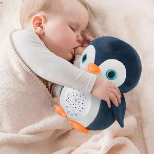 Juguetes educativos <span class=keywords><strong>para</strong></span> niños pingüino lavable dibujos animados música luz calmante comodidad juguetes de peluche bebé <span class=keywords><strong>dormir</strong></span> - Product Image 2