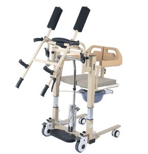 Sedia a Rotelle con Sollevamento Idraulico Manuale Confortevole per Anziani e Pazienti Paralizzati, Capacità 150kg, Deambulatore da Bagno - Product Image 2