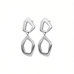 Pendientes de moda Amy Amy PE0189, pendientes geométricos chapados en plata para mujer, joyería de fiesta, estilo moderno - Product Image 3