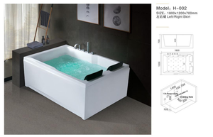 Baignoire <span class=keywords><strong>spa</strong></span> autoportante moderne HG Custom 1,8 m pour deux personnes <span class=keywords><strong>avec</strong></span> fonction massage et douche intégrée - Product Image 4