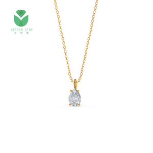 Collar con forma de pera y diamante blanco de 18k, joyería - Product Image 2