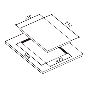 Placa de cocina de gas templado de vidrio negro de 77cm, fuente de energía eléctrica de <span class=keywords><strong>5</strong></span> quemadores, encendido de batería para GLP para hogares y hoteles - Product Image 2