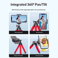 Trípode Flexible para Teléfono con Cabezal Metálico, Soporte Multifuncional, Portátil y Ajustable para Fotografía al Aire Libre