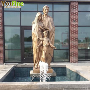 YOUFINE Statues de la Sainte Famille en bronze grandeur nature, décor religieux d'église antique, avec l'enfant Jésus, à vendre - Product Image 2