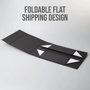 Emballage cadeau de luxe en carton rigide pliable avec logo personnalisé Bee, grand format, noir, avec finition brillante, estampage à chaud en or - Product Image 4