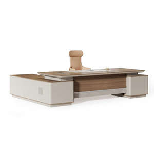 ใหม่ล่าสุดหรูหรา CEO L Shaped เฟอร์นิเจอร์สำนักงานเจ้านายไม้ทันสมัยโต๊ะคอมพิวเตอร์ผู้บริหารโต๊ะสำนักงาน - Product Image 5