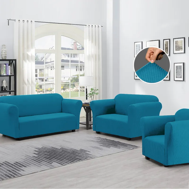 Stretch Sofa Schon bezug 1 Stück Sofa bezug 3-Sitzer Soft Couch bezug Wasch bare Möbel bezüge, Jacquard Stoff Kleine Karos