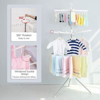 Support pour balcon intérieur et extérieur Séchoir à linge debout Séchoir à linge pliable à 3 niveaux