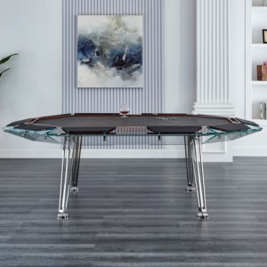 Ánh sáng sang trọng bàn Poker cờ vua và bàn thẻ pha lê trong suốt Kính cường lực cao cấp Câu lạc bộ nhiều người giải trí - Product Image 3