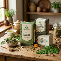 Té de Moringa Natural en Bolsitas, Caja de 20 Unidades, con Antioxidantes, Refuerzo Inmunológico, Apoyo a la Salud y Control de Peso, para Marca Privada