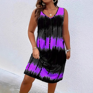 Commerce électronique transfrontalier 2025 – <span class=keywords><strong>Robe</strong></span> décontractée en polyester à imprimé tie-dye, style mode féminine européenne et américaine pour les vacances - Product Image 1