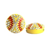 Factory Direct Sport Balls Spiel Strass Sliding Charms für Halskette Armband Slider Charms