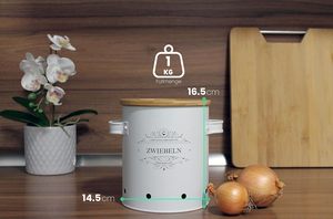 Récipient de stockage Lot de 3 avec couvercle en bambou de haute qualité <span class=keywords><strong>Pot</strong></span> à pommes de terre <span class=keywords><strong>oignon</strong></span> ail pour élégant <span class=keywords><strong>oignon</strong></span> longue durée de conservation - Product Image 5