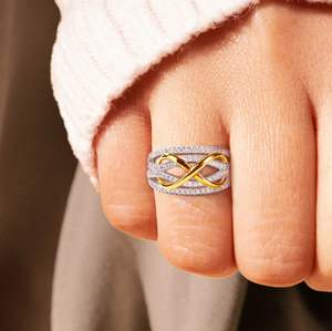 Anillo de Compromiso Infinito de Plata de Ley S925 Más Vendido de SPJ, Anillo de Promesa para Mujer con Circonita Cúbica 5A para Bodas y Fiestas - Product Image 2
