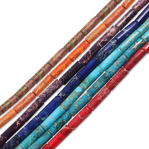 Cuentas de Piedra Natural Multicolor SM3128, Cuentas de <span class=keywords><strong>Jaspe</strong></span> Imperial y Turquesa para la Fabricación de Joyas - Product Image 1