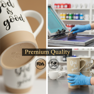 Tazza da Caffè in Ceramica Personalizzata 'God Is Good', Tazza da Tè in Gres Scanalato con Manico Grande per Casa e Ufficio, Regalo Religioso 16oz - Product Image 5