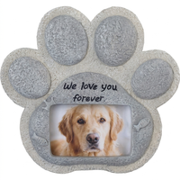 Pierre commémorative pour animaux de compagnie, cadre photo empreinte de patte, plaque de marquage funéraire en résine pour jardin, ornement souvenir personnalisé pour chien et chat