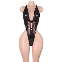 Vêtements de danse exotiques en gros : Combinaisons transparentes à pois, strings scintillants argentés, costumes de strip-tease pour danseuses de club