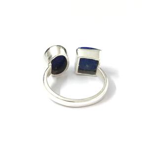 Bague en lapis-lazuli, argent sterling 925, bague en pierres précieuses, lapis-lazuli, collection artisanale, bagues fines, bijoux en argent, prix de gros - Product Image 3