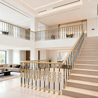 Rampe d'escalier en aluminium en forme de S pour villa et appartement, design de luxe, fabrication en gros, fourniture d'usine