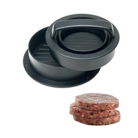 Outil de grillade en plastique antiadhésif 3 en 1 pour barbecue Moule à viande de bœuf et légumes portable Curseur farci Burger Press Hamburger Patty Maker