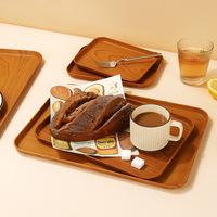 Plateau en plastique style palette avec imitation bois pour la restauration et l'hôtellerie, idéal pour le thé, l'eau, les collations, les desserts, les fruits et les cadeaux