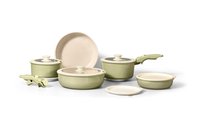 Pan série de 7 pièces en aluminium Ensembles de camping Batterie de cuisine en aluminium avec poignée <span class=keywords><strong>amovible</strong></span> - Product Image 2