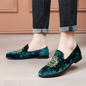 Chaussures habillées de <span class=keywords><strong>luxe</strong></span> de marque de créateur pour hommes – Confort et qualité supérieurs, brodées, à enfiler, légères, avec semelle intérieure en caoutchouc, idéales pour les mariages printaniers - Product Image 5