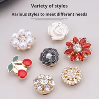 Boutons en strass, vente chaude transfrontalière, boutons de manchette amovibles, décoratifs, colorés, en forme de fleur, de papillon, nouveaux boutons de col