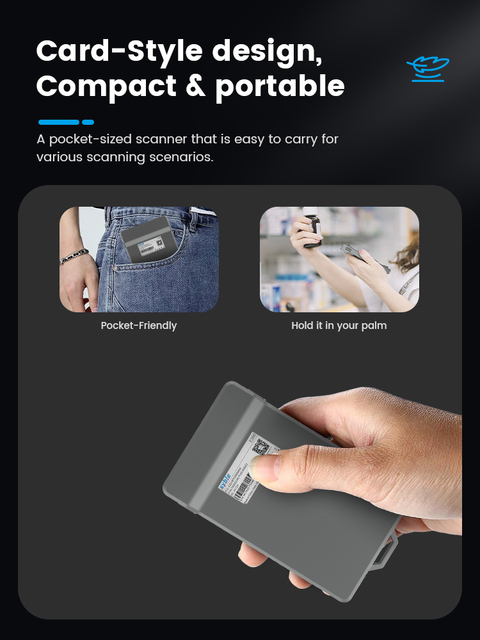 Portable Wireless Blue-tooth Barcode Scanner ID Card Design Barcode Readerfor Retailer Supermarket
