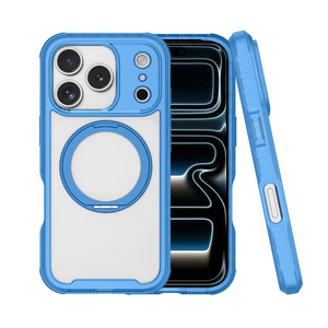 Direct Usine : Coque pour iPhone 17 Pro Max, Anneau Magnétique Rotatif à 360 Degrés et Dos en PC Semi-Transparent Mat - Product Image 1