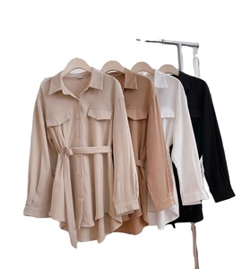 Chemisier à manches longues pour femme, nouveau modèle d'été, avec nœud, vente en gros - Product Image 2