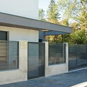 Aangepaste Decoratieve Binnenplaats Ingang Aluminium Omheining Poort Oprit Schuifpoort