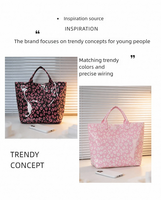 Nouveau sac fourre-tout d'été en PVC imperméable grande capacité à imprimé léopard, style européen et américain, pour femme, haut de gamme, mode, pour le quotidien, fermeture ouverte