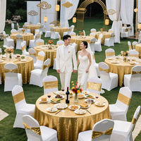 Nappes de mariage de luxe vente en gros de rectangles de paillettes avancés et couverture de table ronde mariage