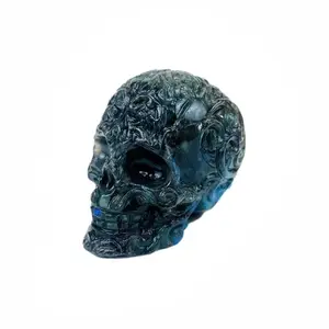 Crystal Patterned Skulls High Quality Natural Crystal Labradorite Patterned Skulls For Decoration