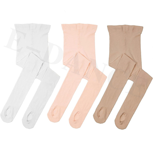 Calcetines Cortos para Niñas, Diseño Sólido, Cintura Alta, Estilo Bebé, Finos, Blancos, de Spandex/Nailon, Transpirables, Elásticos, para Danza - Product Image 5