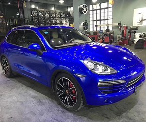 Garantía 1,52*18m Tamaño azul bajo tachuela alta Flexible fundido súper brillante <span class=keywords><strong>cristal</strong></span> Metal <span class=keywords><strong>vinilo</strong></span> coche pegatina - Product Image 5