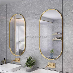 Ruicheng vendita della fabbrica all'ingrosso moderno profilo in alluminio telaio parete nera specchio di forma ovale bagno specchi