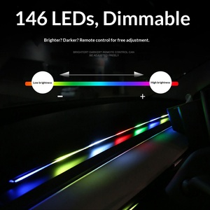 Symphony <span class=keywords><strong>USB</strong></span> Auto-Ambientebeleuchtungs-Set 6 Flexible LED-Streifen APP Drahtlose Fernbedienung Musik-Rhythmus Auto-Blitz Meteor-Effekt - Product Image 6