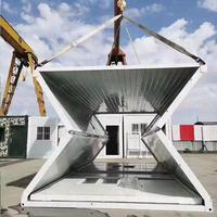 Maison préfabriquée en conteneur pliable de 20 pieds, structure en acier, panneaux sandwich, appartement modulaire pour chantier de construction, bureau, logement