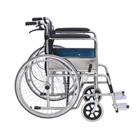 Fauteuil roulant manuel chromé économique 809 pour personnes âgées et handicapées