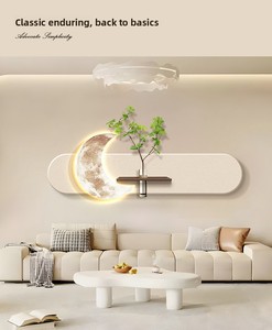 Quadro Decorativo <span class=keywords><strong>da</strong></span> Parete per Soggiorno con Luna in Arenaria, <span class=keywords><strong>Pittura</strong></span> Tridimensionale con Piante Verdi Reali, Arte Murale di Alta Gamma per Divano e <span class=keywords><strong>Camera</strong></span> <span class=keywords><strong>da</strong></span> <span class=keywords><strong>Letto</strong></span> - Product Image 5