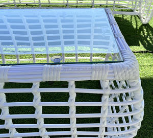 Canapé d'extérieur en <span class=keywords><strong>rotin</strong></span> blanc simple et créatif pour jardin, patio, extérieur creux, meubles à <span class=keywords><strong>pendule</strong></span>, canapé en <span class=keywords><strong>rotin</strong></span> simple imperméable à l'eau et au soleil - Product Image 5