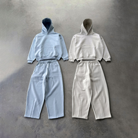Survêtements de sport personnalisés OEM unisexes, ensembles de jogging amples et oversize, sweats à capuche et pantalons de jogging vierges unisexes